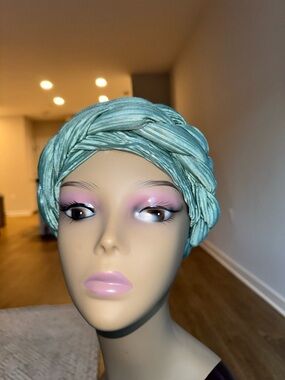 Light Aqua Braided Headwrap Turban